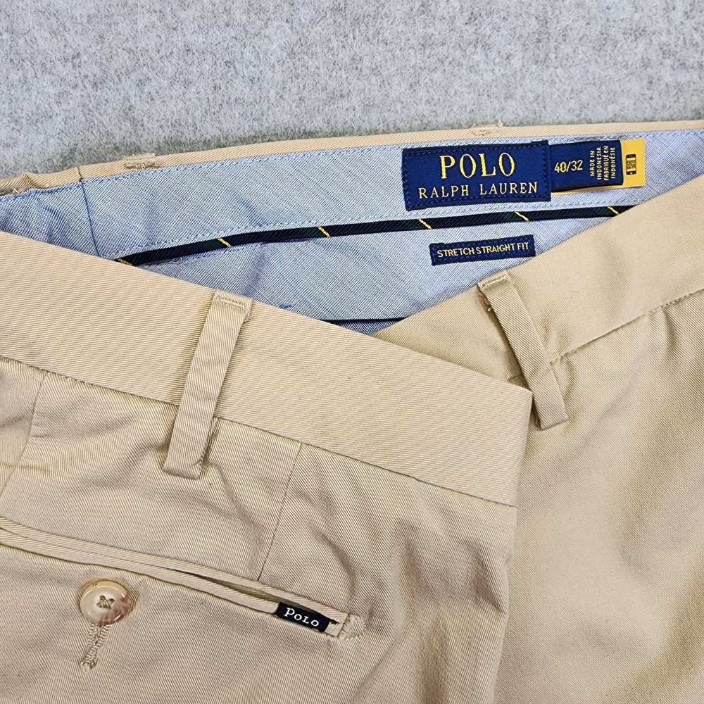Polo Ralph Lauren Mens 40x30 Stretch Straight Fit Chino Pants Beige
